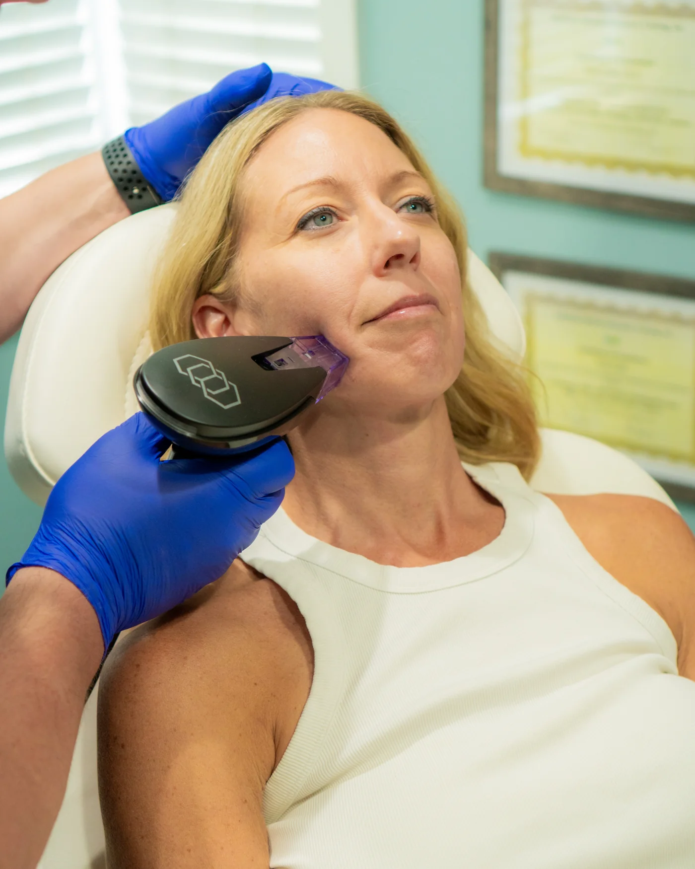 Facial treatment in progress at Pure Aesthetics Medical Spa
